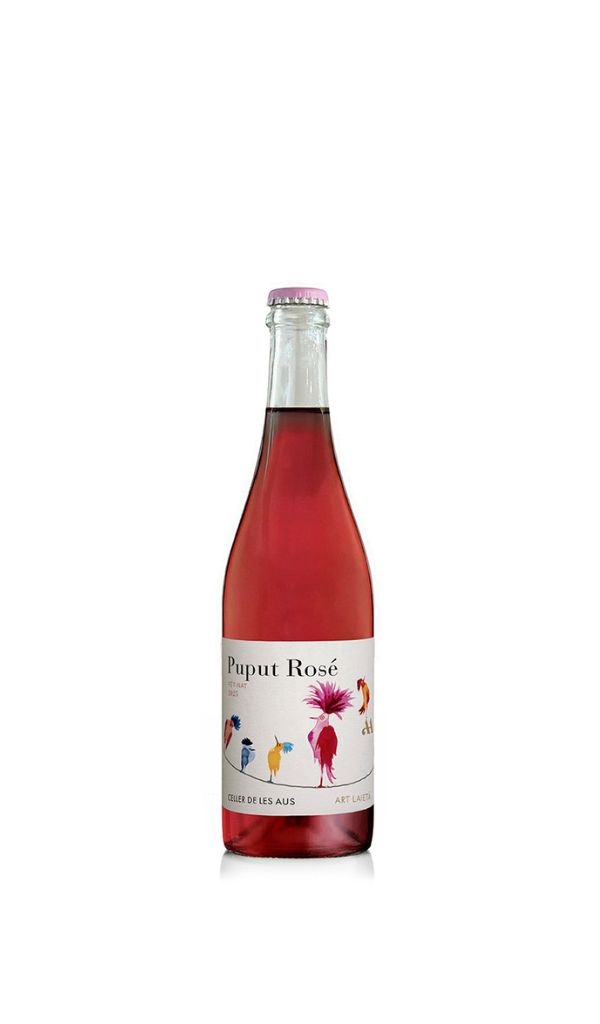 Ancestral rosé natural wine Celler de les Aus Art Laietà. Vi ancestral rosat ecològic de Pansa Blanca. Vino ancestral rosado ecológico de Pansa Blanca